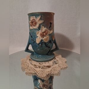 Floral Ceramic Vase with Handles